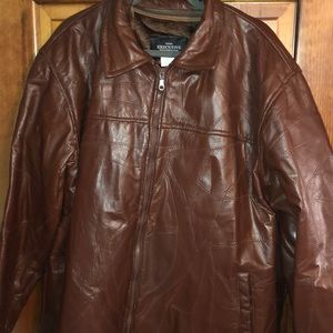 Executive Division Leather Jacket with Fleece